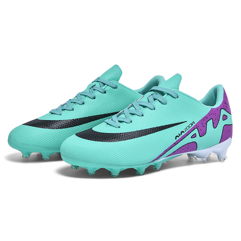 Zapatos de fútbol de alto nivel transfronterizos anti-deslizante para hombres y mujeres zapatos de entrenamiento de fútbol de clavos profesionales al por mayor