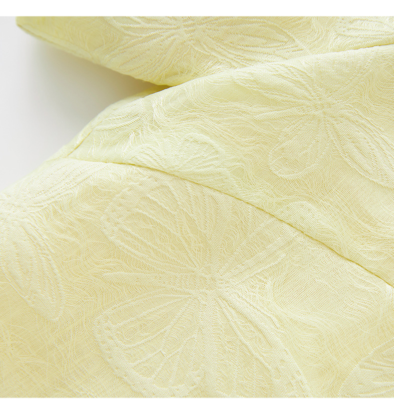 Váy maxi nữ thắt eo họa tiết bướm dập nổi jacquard — Màu hồng chi tiết 18