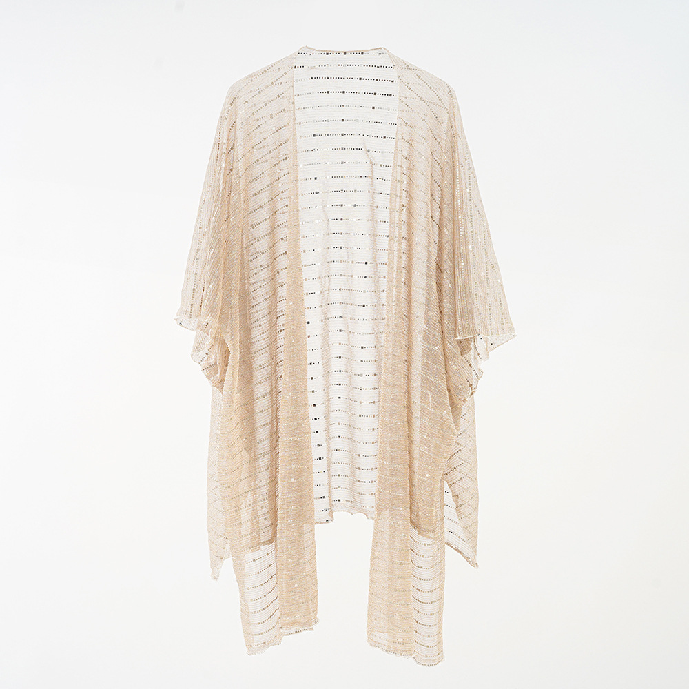 Nuevo color sólido protección solar versátil casual playa vacaciones sol protección ropa mujer largo cardigan verano