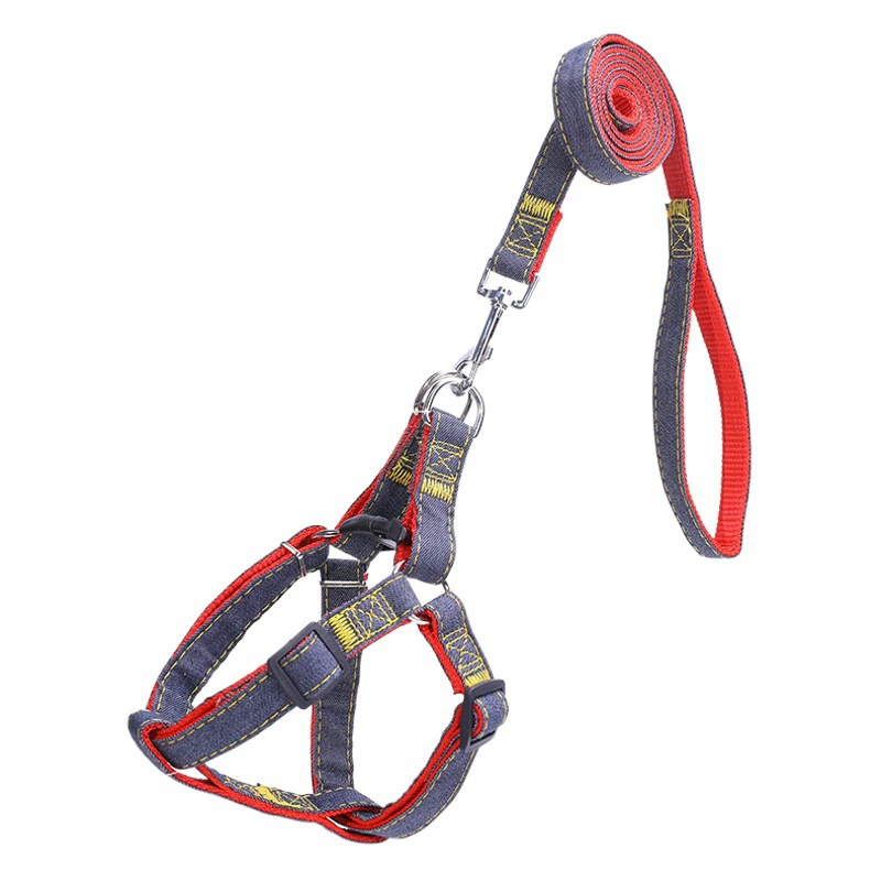 Поводок для домашних животных джинсовый нагрудный ремень поводок ошейник костюм поводок для собак цепь товары для домашних животных производители оптом