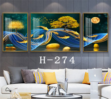 客厅装饰画现代轻奢风三联画沙发背景挂画简约北欧抽象晶瓷壁画