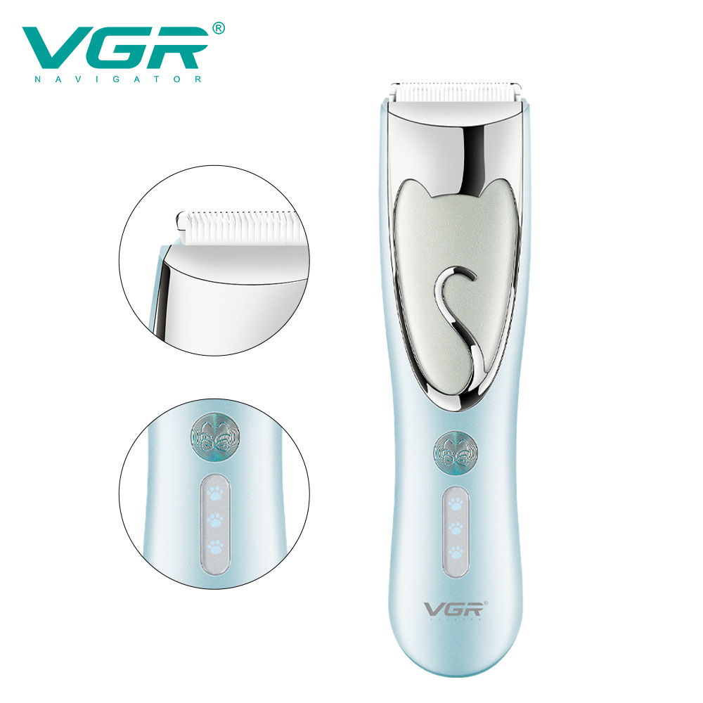 Cortapelos eléctrico VGR203 para perros, resistente al agua IPX7, lavable, para gatos, de cerámica, para uso doméstico._voghion.com