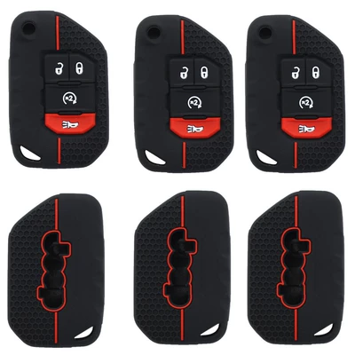 Suitable for JEEP Jeep New Wrangler Folding Remote Key Case Sahara JL Robin Hood Silicone Key Case (Static Rod/Key Bag)