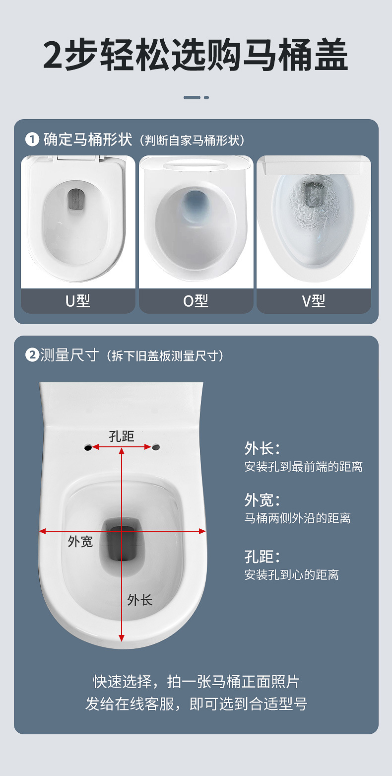 Toilet lid, household universal toilet seat cover accessories, universal toilet board, thickened seat gasket, old formula mother toilet Specification drawing