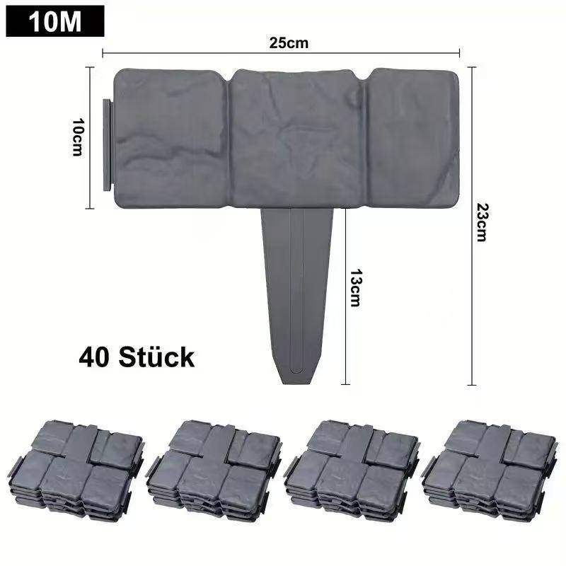 Imitation Stone Garden Plastic Guardrail Pp Foldableable Splicing Fence Garden Gardening Lawn Fence Manufacturer Spot Wholesale