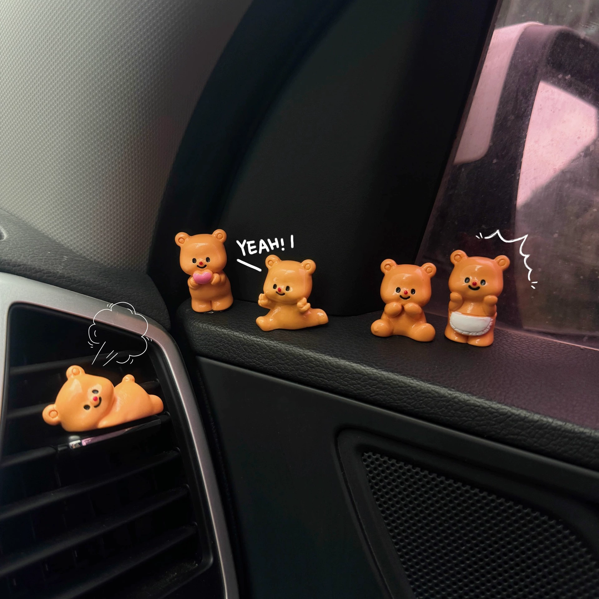 Масло медвежонок милый электрический автомобиль украшения аккумуляторная батарея аксессуары автомобиль украшения мотоцикл украшения куклы женщина