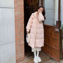 海军领羽绒服女过膝2025冬季新款韩版收腰修身显瘦时尚外套特价