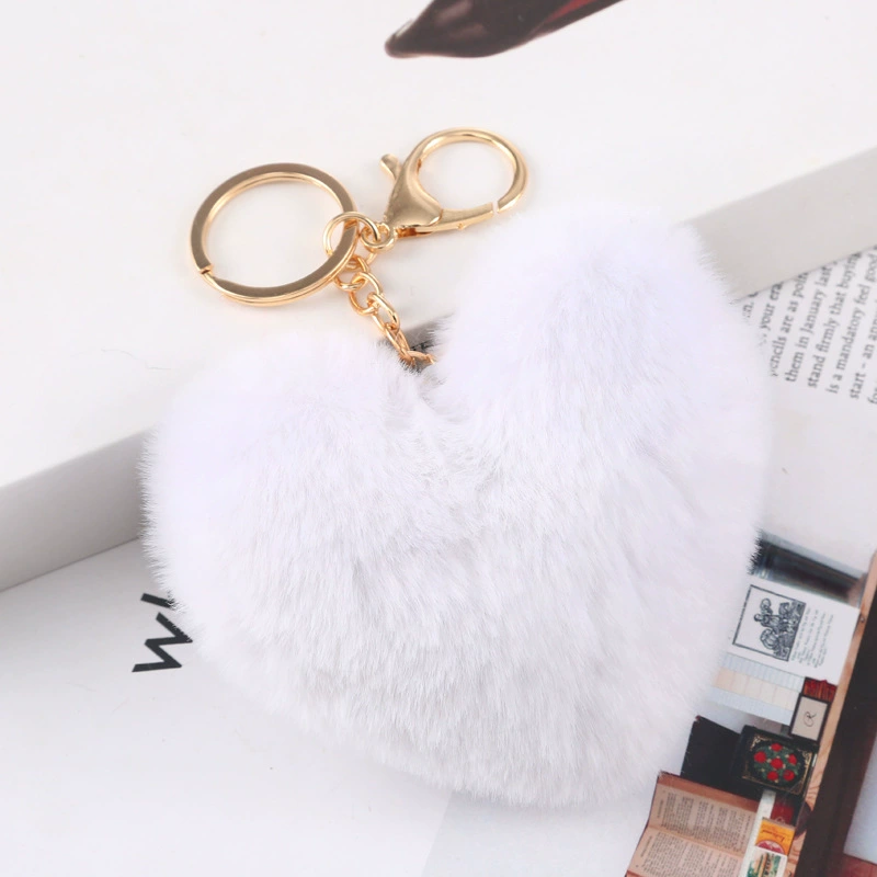 Plush keychain heart-shaped, bag