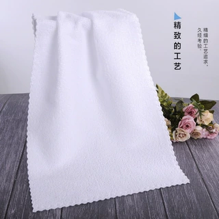 白毛巾酒店洗浴一次性白毛巾足疗毛巾锁边款白毛巾 丧礼白事毛巾