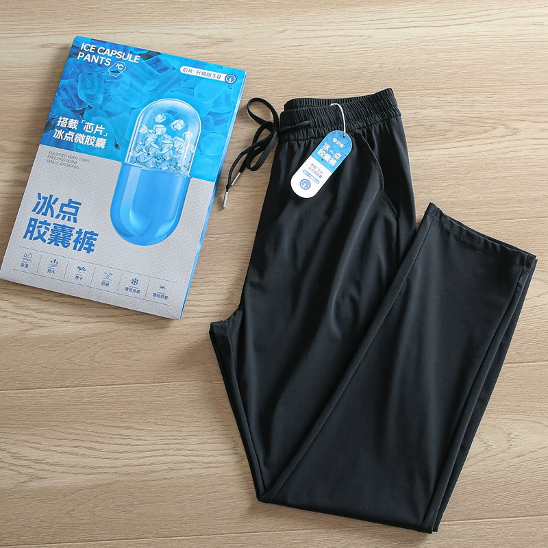 Удобные и прохладные ледяные быстрые сухие мужские повседневные спортивные брюки Летняя точка замерзания Капсульные брюки Мужской прилив