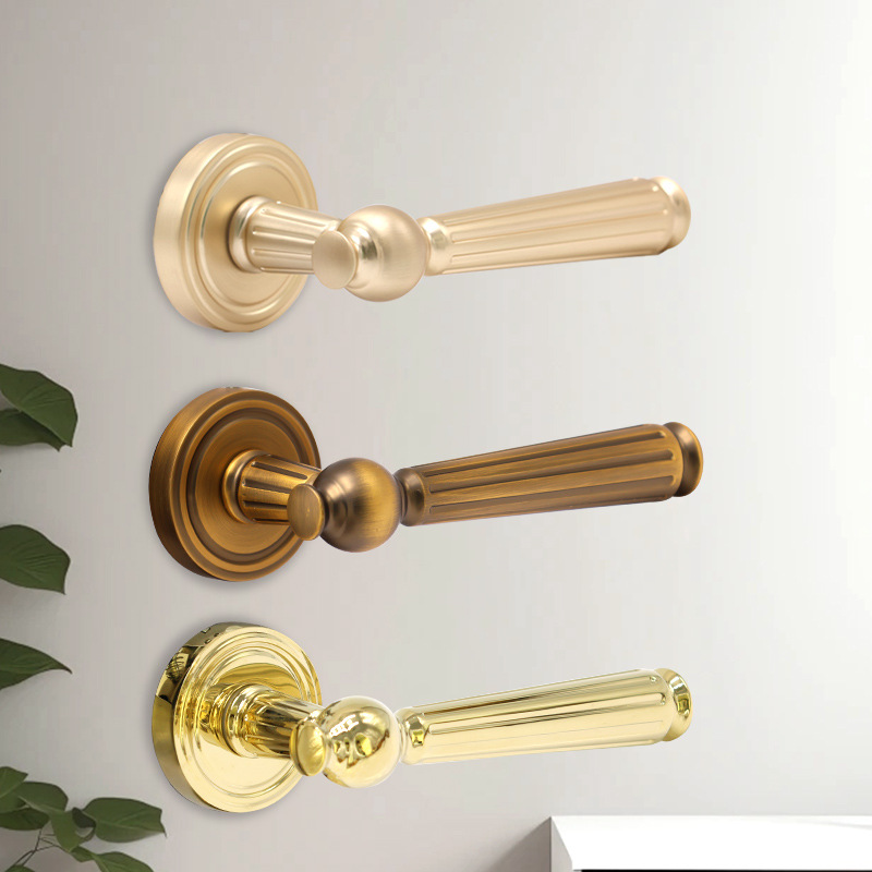 Cerradura de Puerta Interior de Aleación de Aluminio LeLan, Manija Dividida, Manija Dorada de Lujo Ligero, Cerradura Magnética Silenciosa para Baño