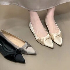 Chengxuan坡跟法式仙女风尖头单鞋女气质玛丽珍鞋温柔晚晚风瓢鞋