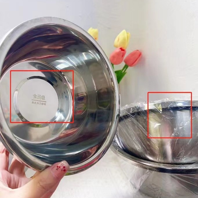 Paño extra grueso de tres piezas de acero inoxidable engrosado para lavar verduras en el hogar, lavabo de cocina, batido de huevos y fideos, lavabo multifuncional