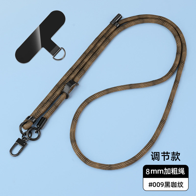 Cordón para teléfono móvil de 8mm, cuello colgante, mensajero, muñeca, eslinga de nailon resistente, cuerda anti-pérdida, longitud ajustable, espalda