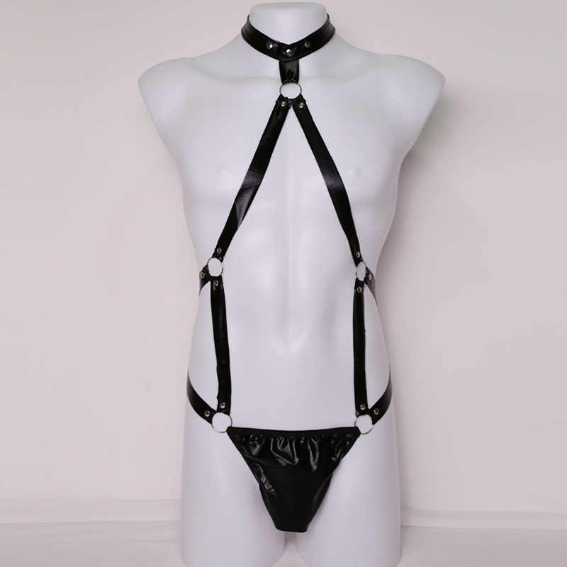 European and American One-Piece Hot Stamping Pu Lacquer Leather European and American Men's Intimates Intimates Thong Dropshipping Manufacturer Wholesale European and American One-Piece Hot Stamping Pu Lacquer Leather European and American Men's Intimates Intimates Thong Dropshipping Manufacturer Wholesale