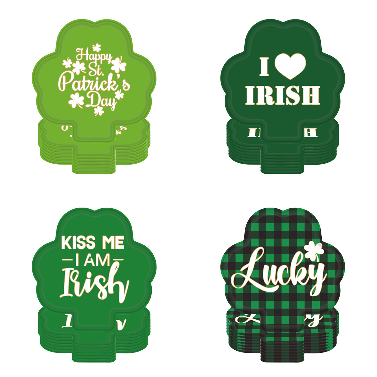 New St. Patrick's Day theme party suit disposable Clover paper plate holiday party decoration supplies