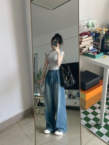 260g cotton modal American retro spicy girl slim fit short-sleeved T-shirt women's summer unique short style top