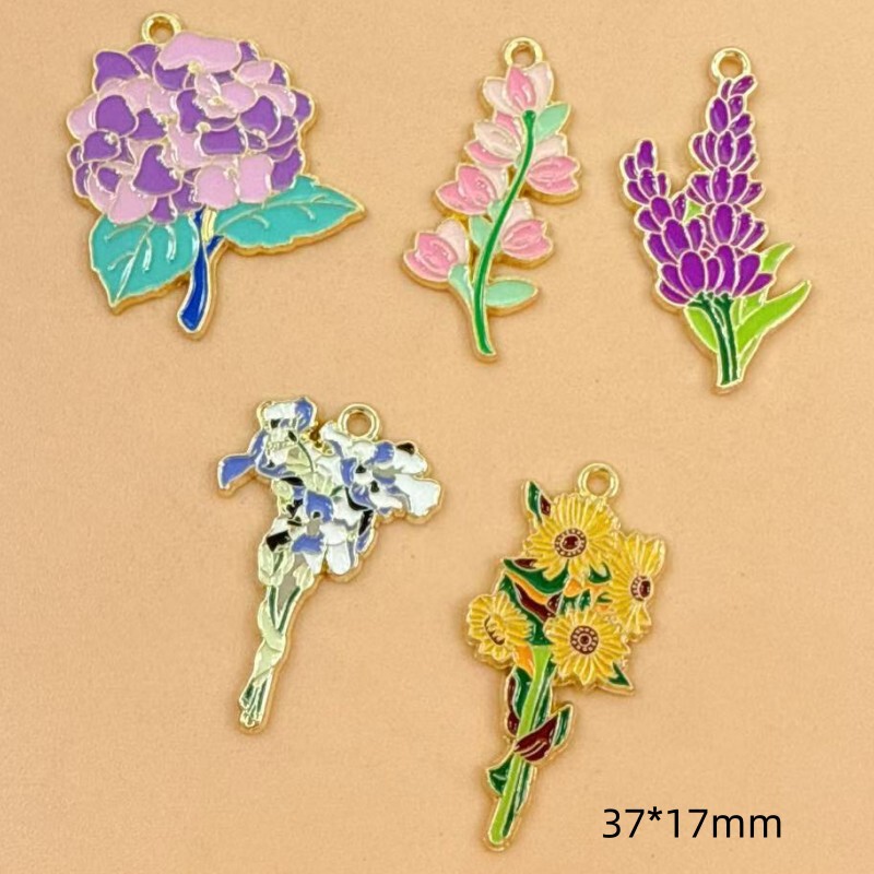 ゴッホのひまわり、アイリス、植物、花、ペンダント、合金ジュエリー、アクセサリー、イヤリング、ネックレス、ペンダント、吊り下げメッキ|undefined