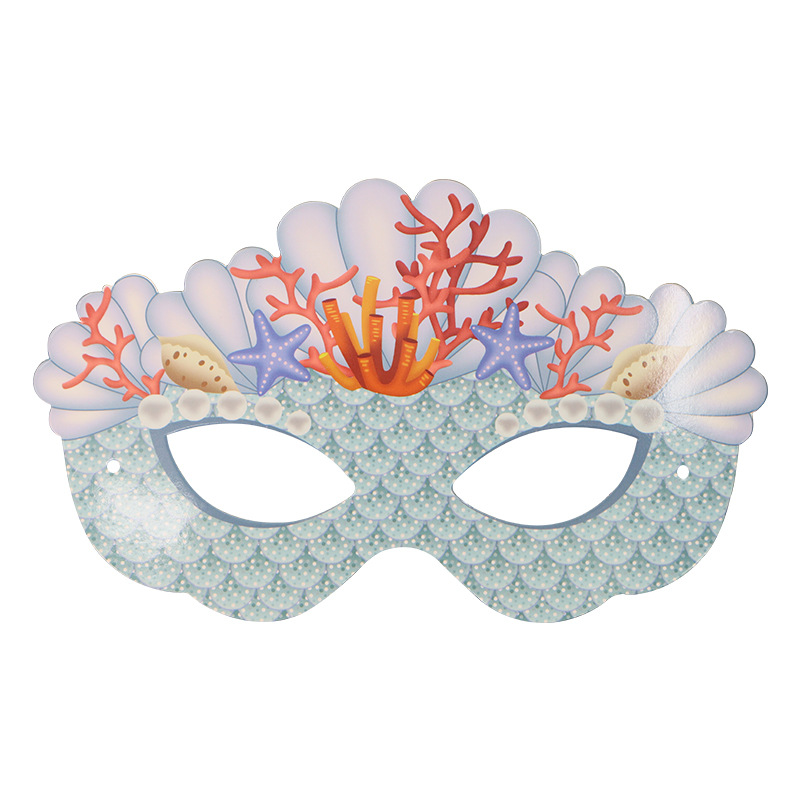 Tarjetas de papel DIY sirena carnaval nueva máscara para niños pintados máscara de mitad de cara fiesta espectáculo máscara de ojos al por mayor