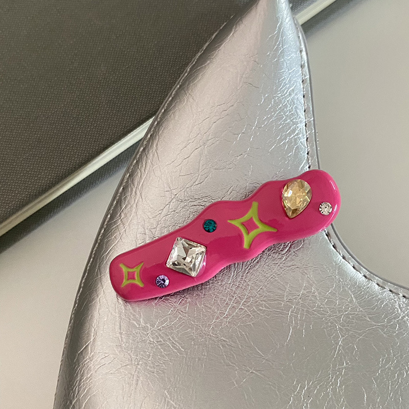 Glitzernde Stern Haarklammer Mit Strass Candy Farben Haarspange_voghion.com
