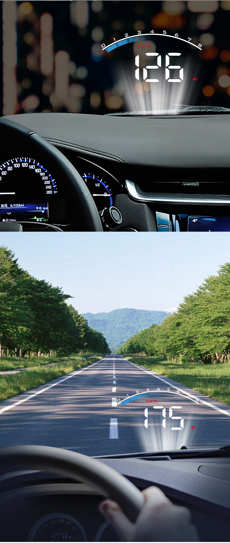 Cross-border exclusive car head-up display OBD2 fault code clearing diagnostic tool with high-brightness LED display