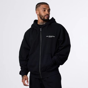 VQ essential Original Washed Old Hooded Zipper Jacket Loose Shoulder Loose European Size Large Plate
