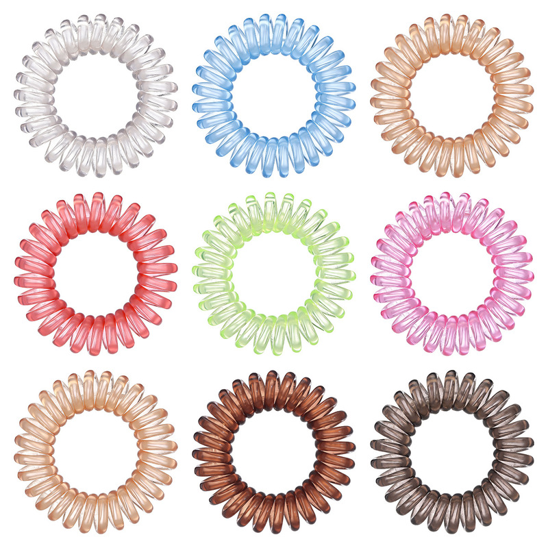 4cm Small Telephone Wire Hair Ties Transparent Colorful Cross-Border New High Elasticity Hair Bands Keychain Hair Ties 4cm Small Telephone Wire Hair Ties Transparent Colorful Cross-Border New High Elasticity Hair Bands Keychain Hair Ties
