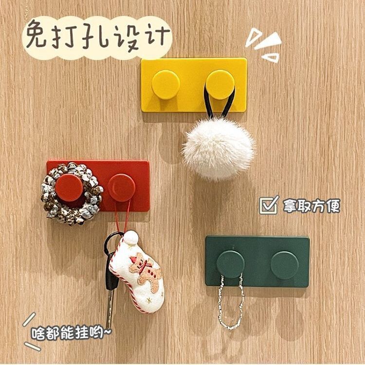 Colorful Building Block Small Hooks Strong Adhesive Household Key Wall Hanging No-Drill Traceless Adhesive Hooks Coat Rack Colorful Building Block Small Hooks Strong Adhesive Household Key Wall Hanging No-Drill Traceless Adhesive Hooks Coat Rack