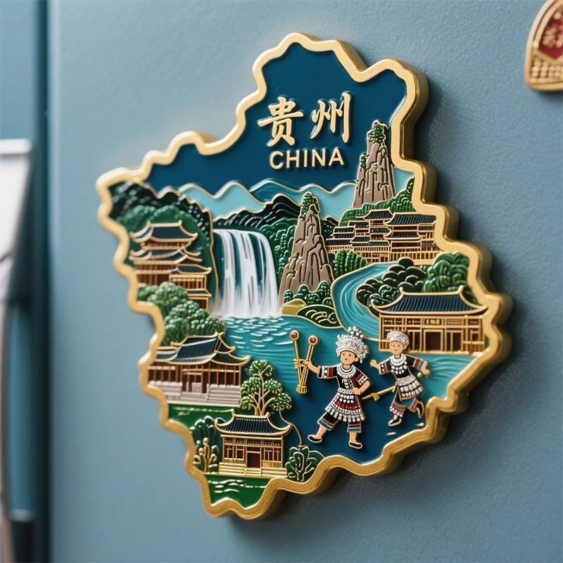 【贵州】景点金属立体浮雕苗族服饰冰箱贴旅游景区纪念品文创礼物|undefined