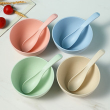 小麥秸稈餐具碗套裝日式家用米飯碗創意防摔塑料碗家用湯米碗批發