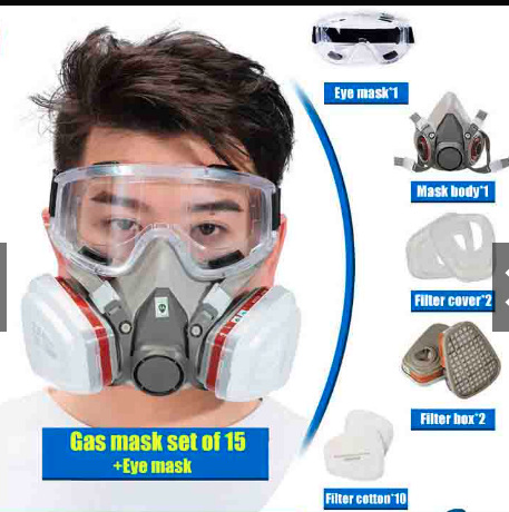 Máscara protectora para pintura en aerosol con filtro de caucho al por mayor transfronterizo Máscara de gas industrial 6200