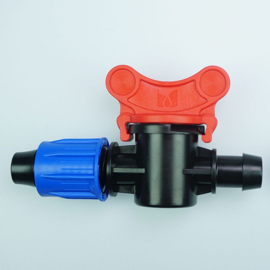 Blue Cap 16 PE tubo de bloqueo válvula de derivación con junta de junta en forma de T para evitar la caída de microrroyección goteo tubería de riego por aspersión