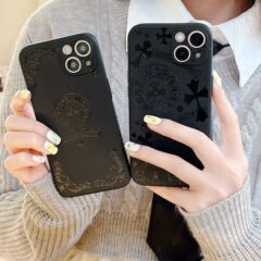 クロハートルービックキューブ側フロスト黒シースアップルiPhone16/13/12/11/promax/7G/8P