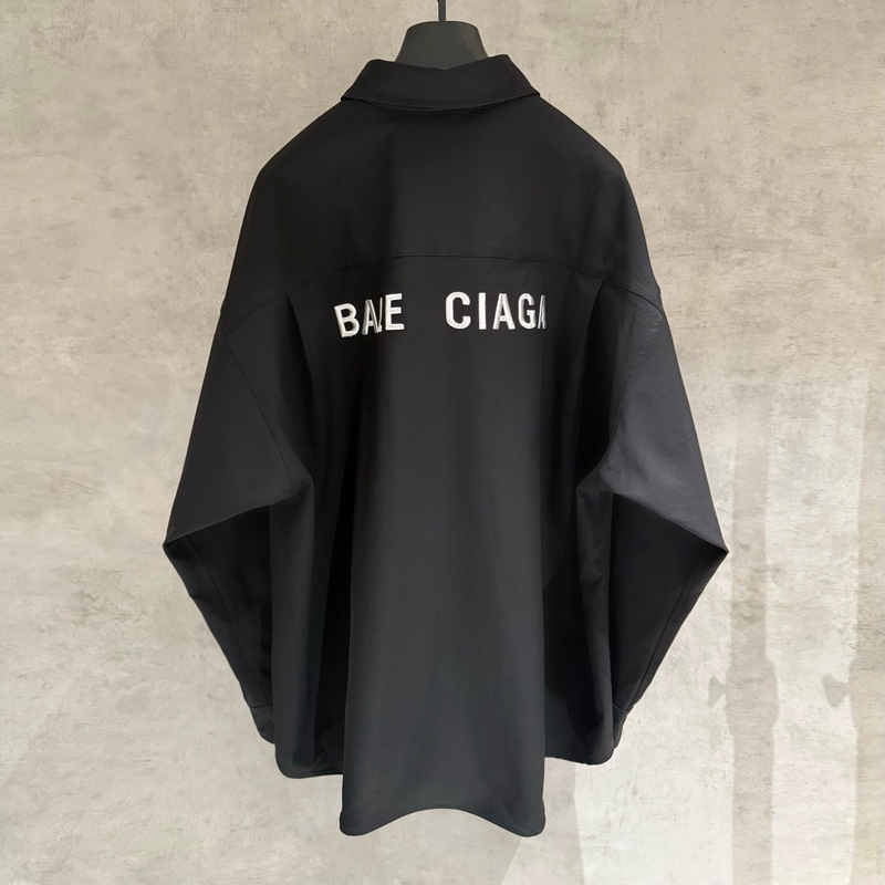 Authentic High-Quality B Brand Paris Oversized Embroidered Shirt with Letter Print, Unisex Casual Loose Fit Authentic High-Quality B Brand Paris Oversized Embroidered Shirt with Letter Print, Unisex Casual Loose Fit