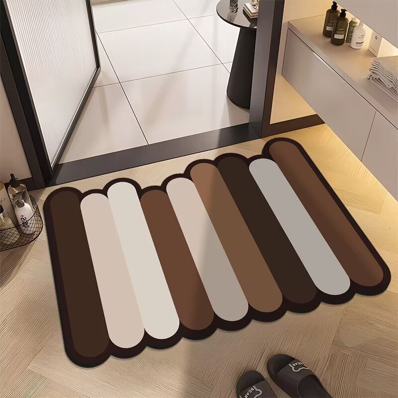 Minimalist Solid Color Bathroom Mat with a High-End Feel, Diatomaceous Earth Style Mat, Absorbent Foot Mat for Bathroom, Wholesale Available Minimalist Solid Color Bathroom Mat with a High-End Feel, Diatomaceous Earth Style Mat, Absorbent Foot Mat for Bathroom, Wholesale Available