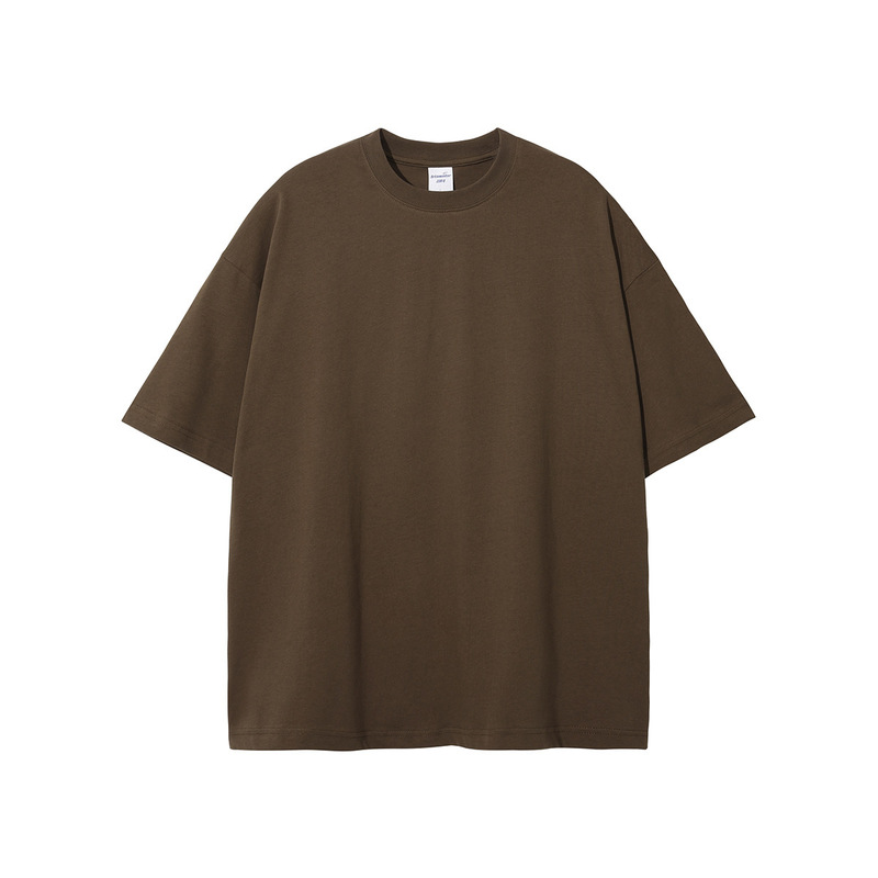 2025 夏の新作トレンディなブランド 230 グラム二重糸純綿半袖無地メンズ Tシャツ Bajia 同色大きいサイズ紳士服|undefined