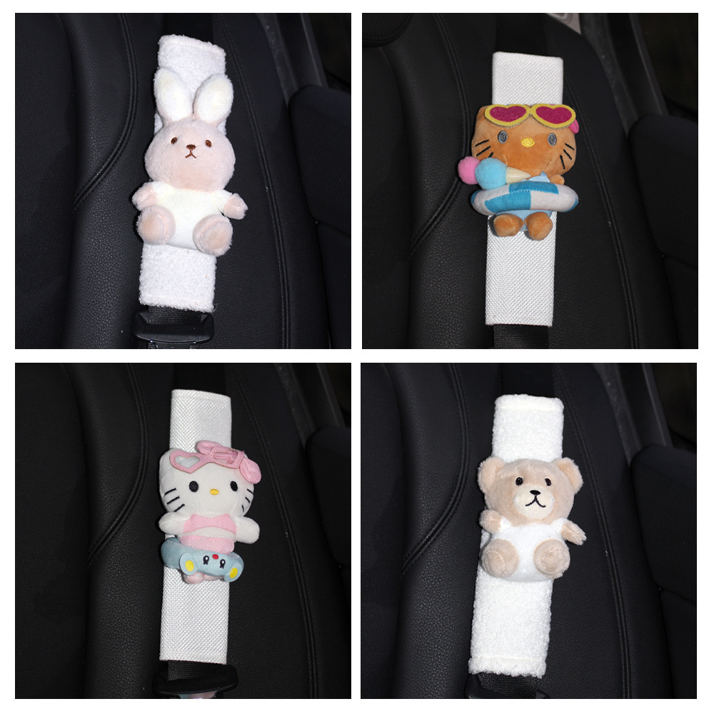 Funda Protectora de Hombro para Cinturón de Seguridad de Peluche Artificial Anti-estrangulamiento para Coche