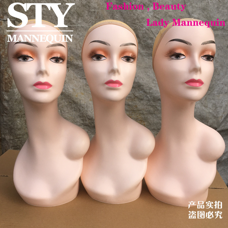 STYヘッドモデルメーカー直販かつらモデルの女性帽子モデルのダミーヘッドモデルのショーウインドーに模型道具を展示します。|undefined