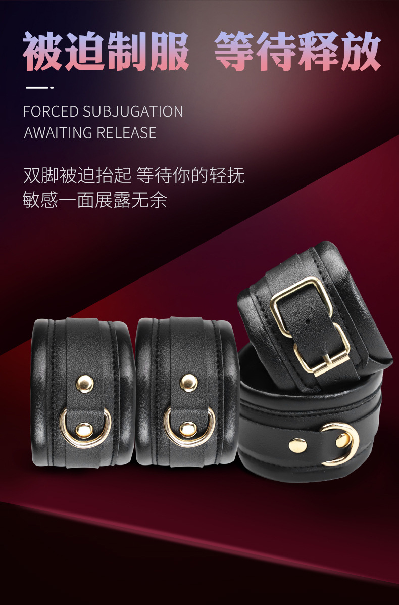 SM One-Line Adjustable Restraint Set with Contrasting Handcuffs and Heart-Shaped Red Candle — detail image 9