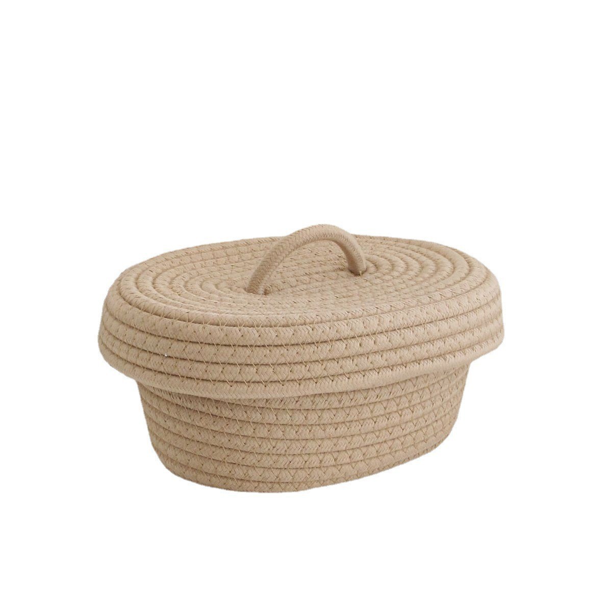 Caja de almacenamiento a prueba de polvo de escritorio simple hilo de algodón hecho a mano teléfono móvil cosméticos artículos diversos canasta de almacenamiento merienda aguja hilo de almacenamiento canasta