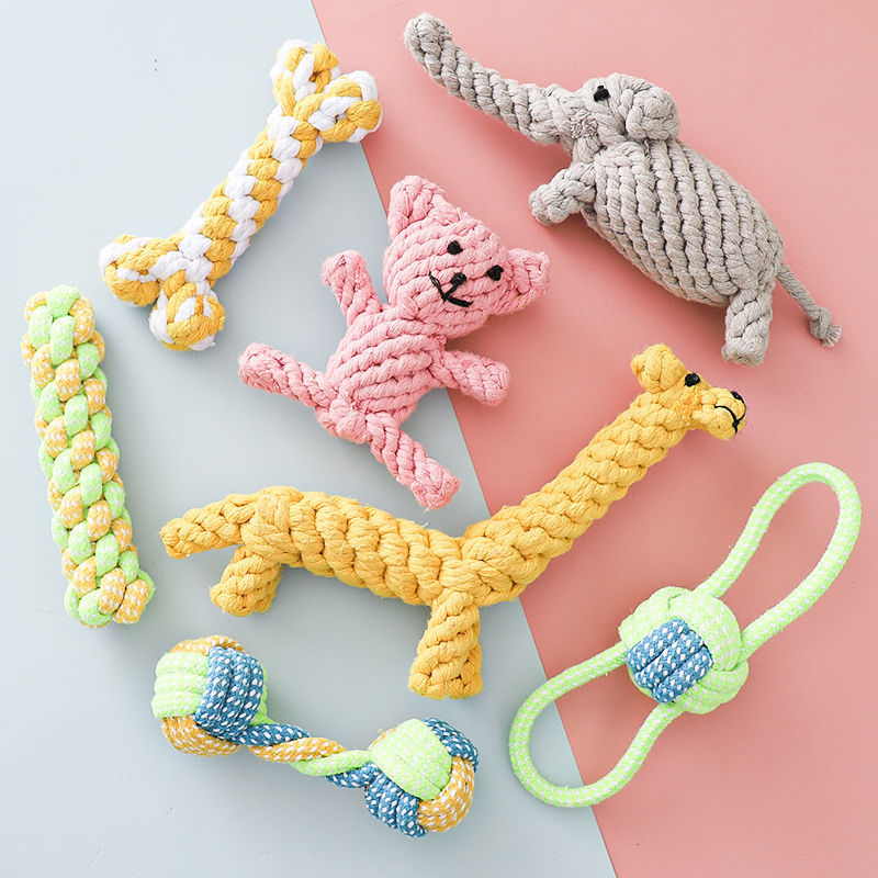 Dog bite rope knitted toy large dog rope ball puppies grinding teeth, bite, perennial, bitter