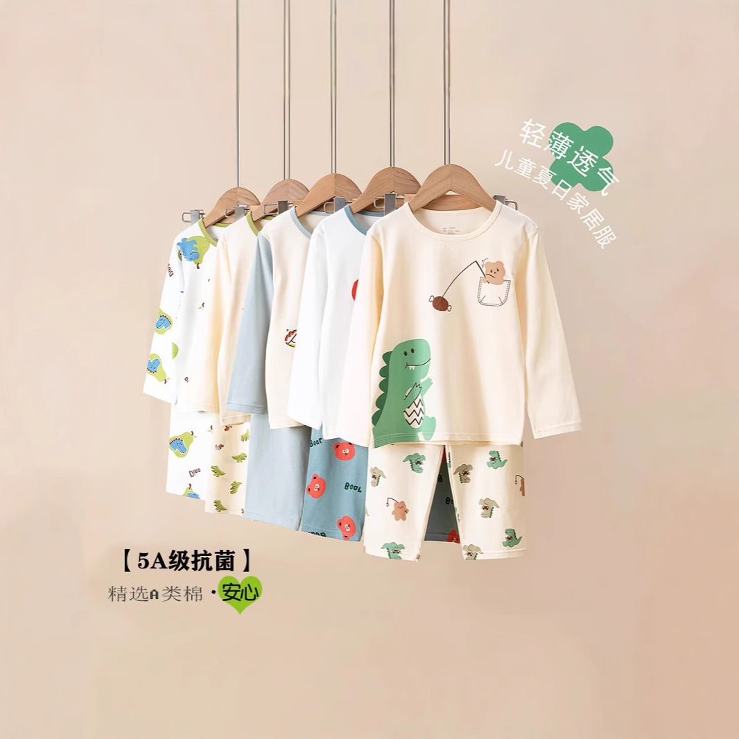 Children's thin cotton antibacterial pijama