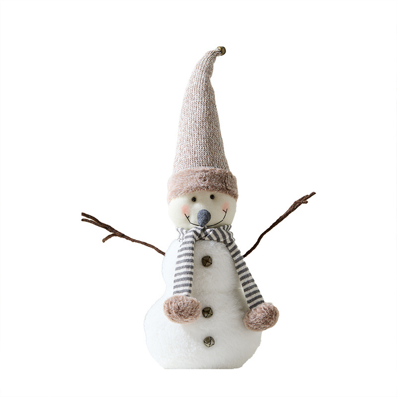 Nuevos productos transfronterizos Muñeca de muñeco de nieve de Navidad Muñeca Decoración navideña Decoraciones de escritorio coreanas Accesorios de decoración de escenas navideñas