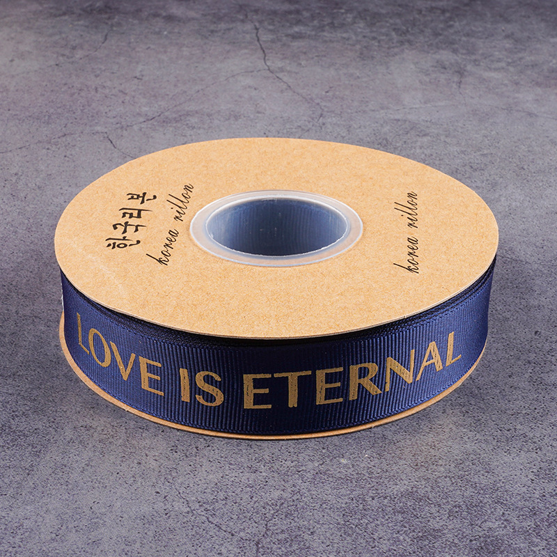 Cinta de flores con hilo de 2.5 mm, cinta para envolver flores, arte floral, cinta acanalada con lámina dorada, letras en inglés LOVE, para atar ramos