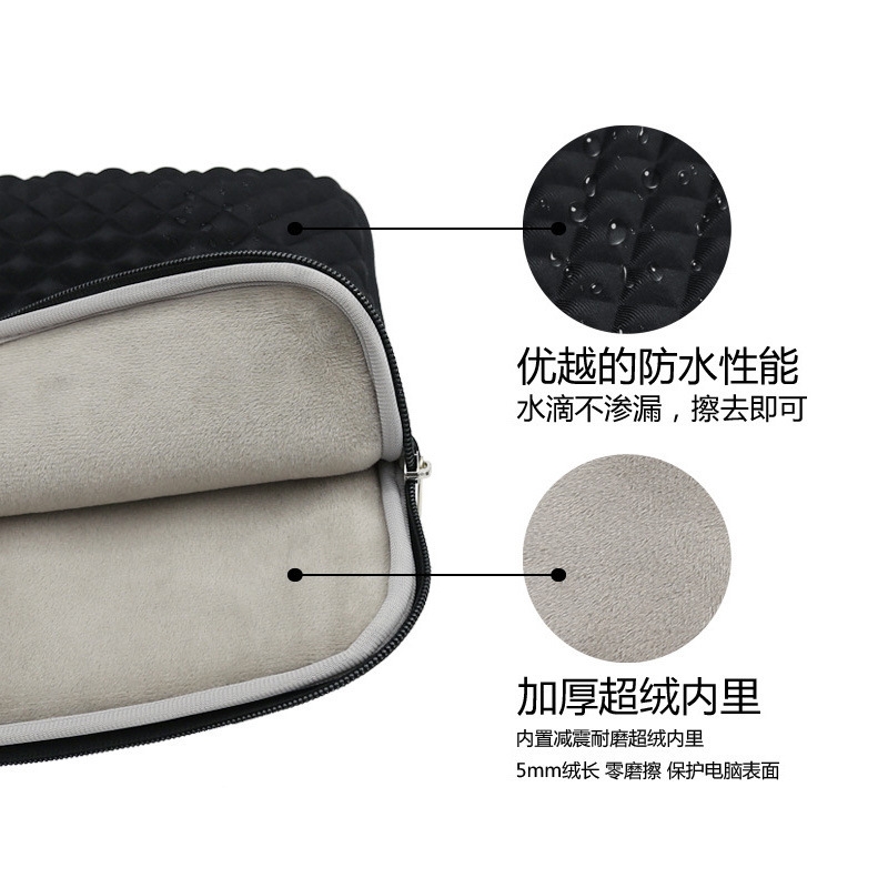 Bolsa de computadora portátil de 15,6 pulgadas cubierta de diamante relieve con bolsas de camelón para viajes de negocios 16 pulgadas