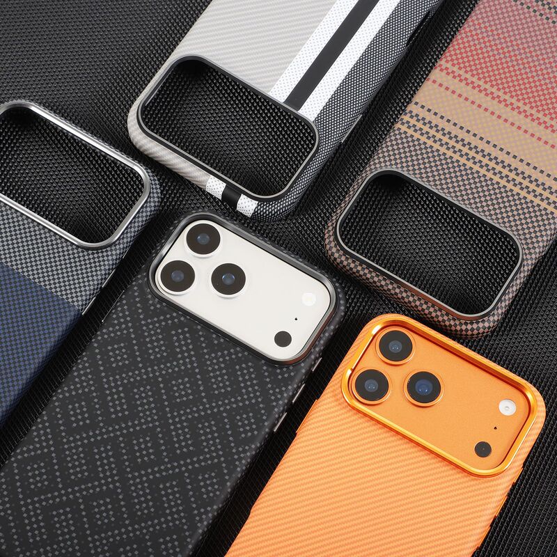 Suitable for iPhone 17 Pro Max Phone Case, Kevlar Pattern Magnetic Suction, Apple 16 Carbon Fiber Pattern Anti-Fall Protective Case