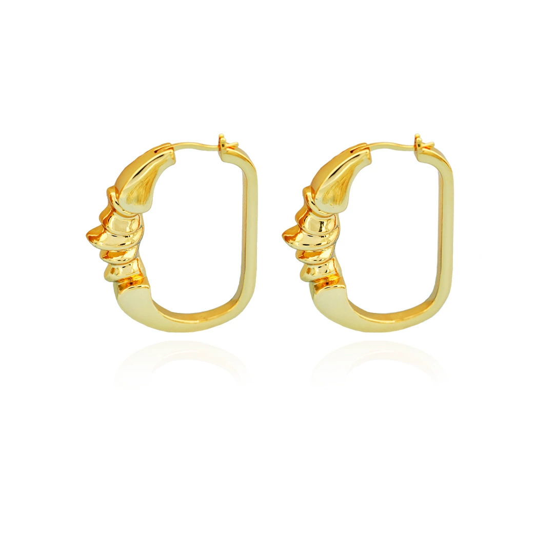 «(Cross-border trading), accessory, brass earrings, European style, simple and elegant design»