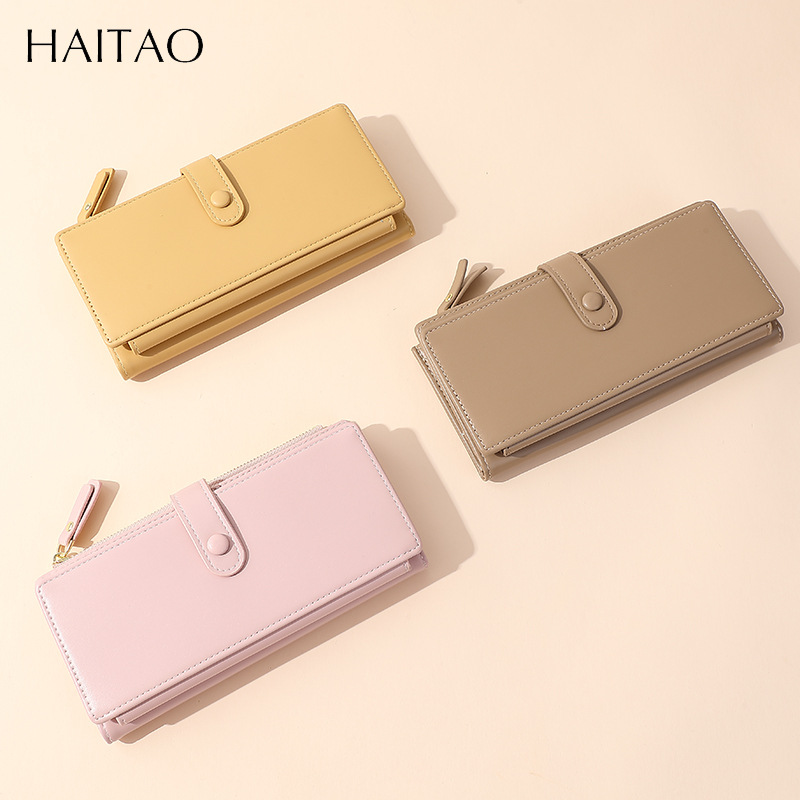 Nuevo tipo de billetera de mujer estilo coreano larga gran capacidad cremallera bolso de mano multi tarjeta bolso de mano universal