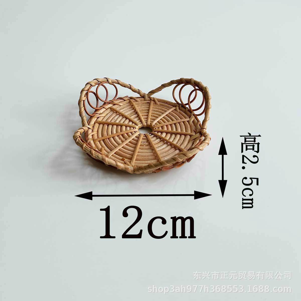 Vietnam al por mayor otoño ratán tejido cestas de almacenamiento de té cestas fugas de fruta cestas huecas casa tejidas pequeñas bandejas