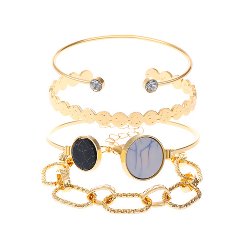 Chain Necklace Set for Women, European and American Style, Multi-layered, Retro and Simple Bracelet Accessory